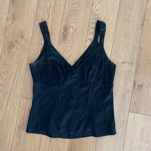Vintage Black slik tank, size S
